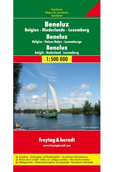 Mapa Benelux, Belgia, Holandia, Luksemburg 1:500 000