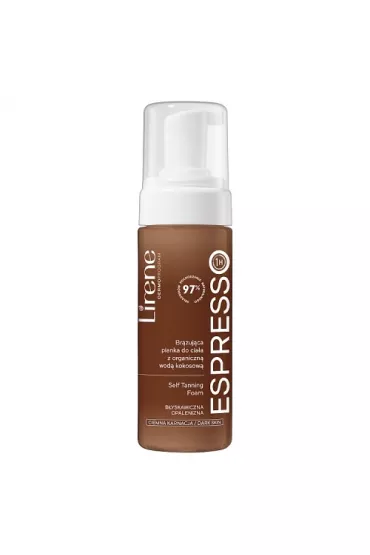 Lirene Self Tanning Br�zuj�ca pianka do cia�a z organiczn� wod� kokosow� Espresso 150 ml