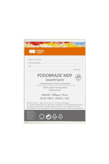 Happy Color Podobrazie bawe�niane impregnowane naturalne 30x40cm, 4mm