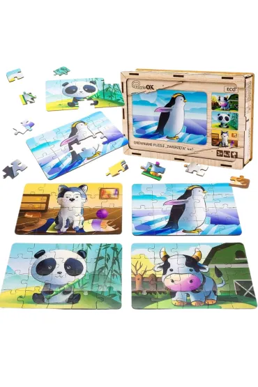 Puzzle drewniane 4w1 zwierz�ta PuzzleOK