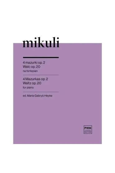 4 mazurki op. 2, Walc op. 20 nuty na fortepian - Karol  Mikuli