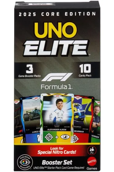 UNO Elite Formu�a 1 Edycja podstawowa Booster Pack Mattel
