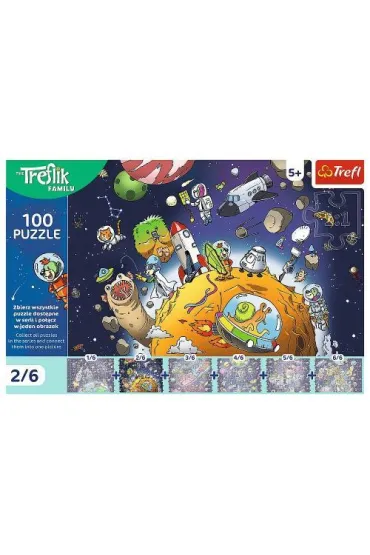 Puzzle UFT 100 el. Trefliki w kosmosie Rodzina Treflik�w 16542