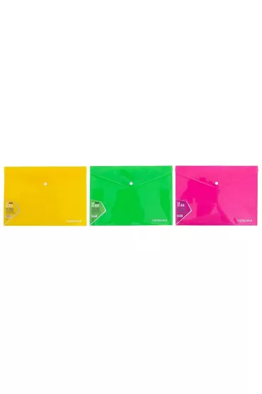 Teczka kopertowa A4 neon zatrzask mix ASTRA