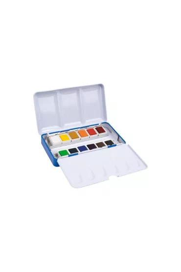 Milan Farby akwarelowe w kostkach, metalowa kasetka 12 kolor�w