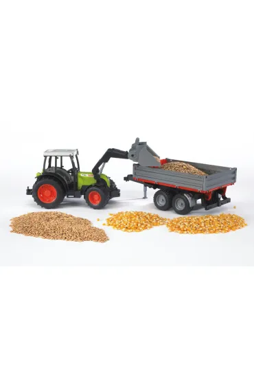 Traktor Claas Nectis 267F z �adowark� i przyczep� Bruder