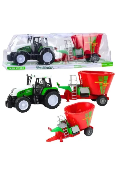 Traktor rolniczy z przyczep� mieszalnik paszy LeanToys