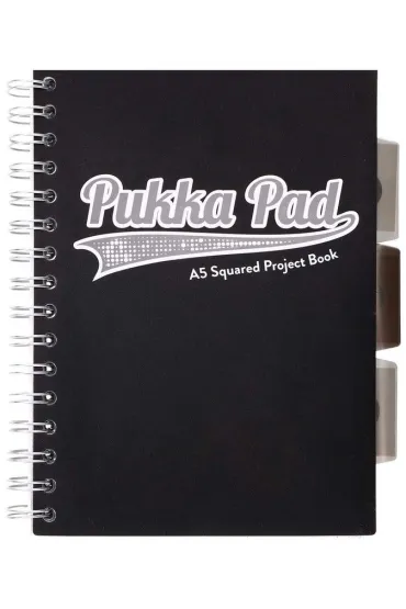Pukka Pad Project Book A5 Black & Grey kratka, 80g 100 kartek