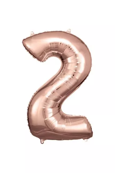 Amscan Balon foliowy cyfra 2 r�owe z�oto 57x86cm