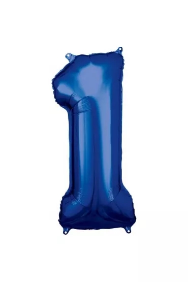 Amscan Balon foliowy cyfra 1 niebieska 38x86cm