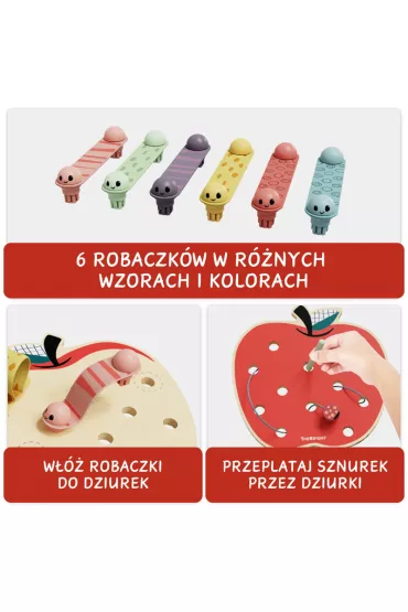 Zabawka edukacyjna dla dzieci Robaczki w jab�uszku 18 m+ Top Bright