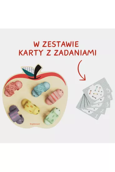 Zabawka edukacyjna dla dzieci Robaczki w jab�uszku 18 m+ Top Bright