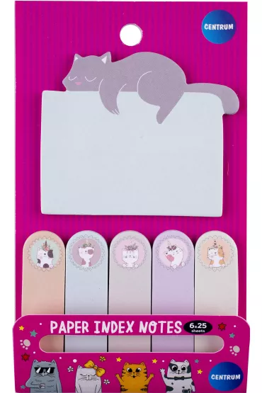 Panta Plast Karteczki samoprzylepne i zak�adki indeksuj�ce Cute Cat 6 wzor�w