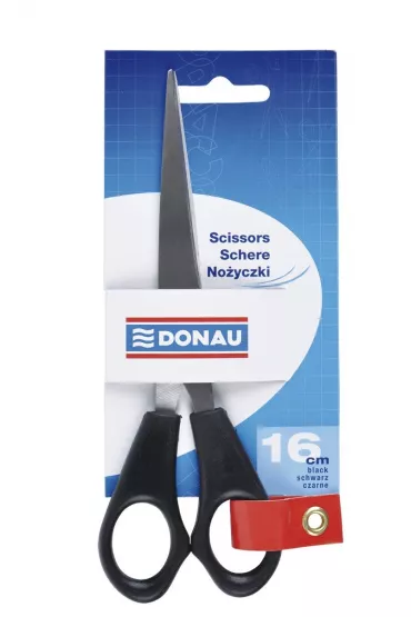 No�yczki biurowe DONAU klasyczne czarne 16cm