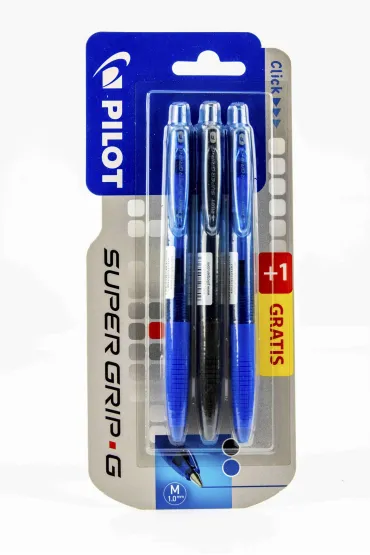 D�ugopis Super Grip G Pilot automatyczny 1x niebieski + 1x czarny + 1x niebieski gratis blister