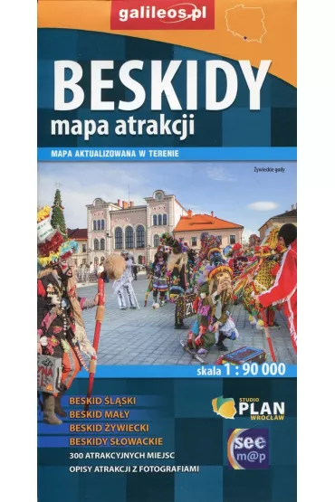 Beskidy. Mapa atrakcji 1:90 000