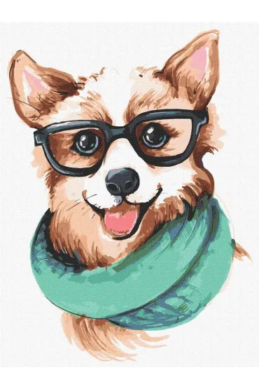 Ideyka Malowanie po numerach - Stylowe corgi 30x40cm