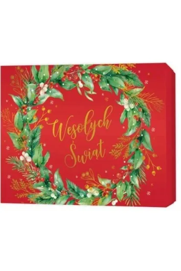 Pude�ko prezentowe �wi�teczne, wianek (22,5x17,5x4cm)