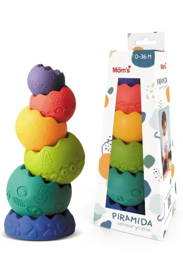 Piramida sensoryczna pastelowa Hencz Toys