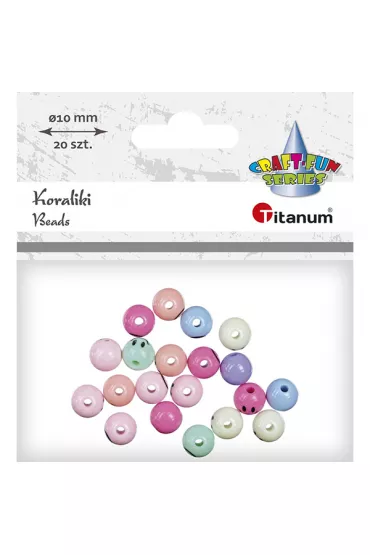 Hasta Koraliki plastikowe okr�g�e z twarz� 20 szt.