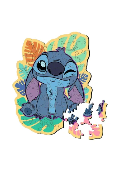 Puzzle drewniane 50 el. Weso�y Stitch Trefl