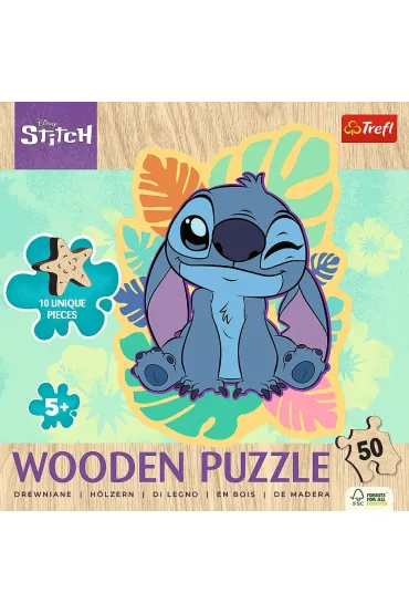 Puzzle drewniane 50 el. Weso�y Stitch Trefl