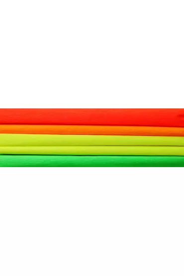 Happy Color Bibu�a marszczona MIX fluo, 4 kolory, 25x200 cm, 5 rolek 25 x 200 cm