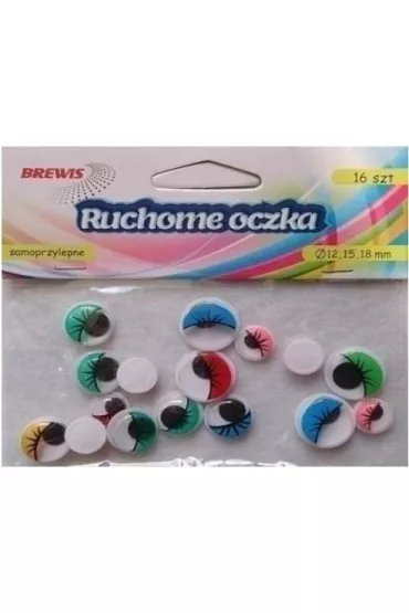 Brewis Ruchome oczka z kolorowymi rz�sami 16 szt.