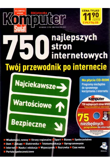 Komputer �wiat 4/2009. 750 najlepszych stron internetowych + CD