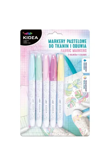 Derform Markery pastelowe do tkanin i obuwia 5 szt.