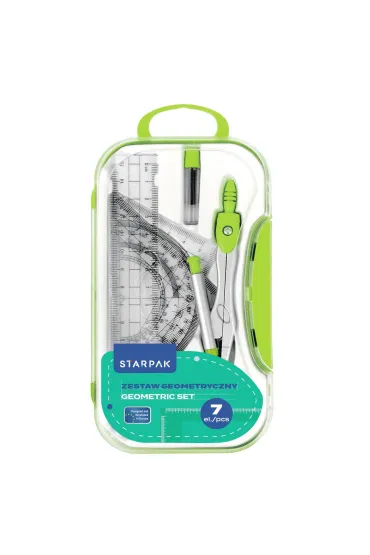 Zestaw szkolny geometryczny 7el. zielony STARPAK 560249