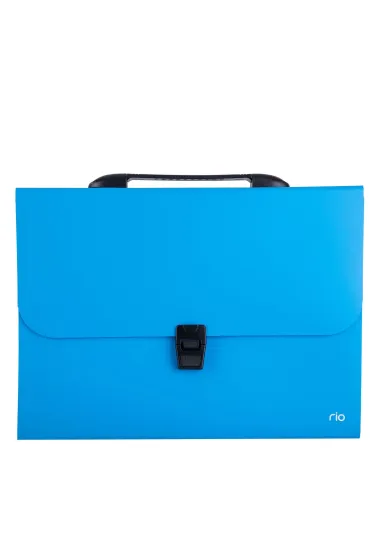Deli Teczka A4 Rio z r�czk� czarn� 7-przegr�dek niebieska
