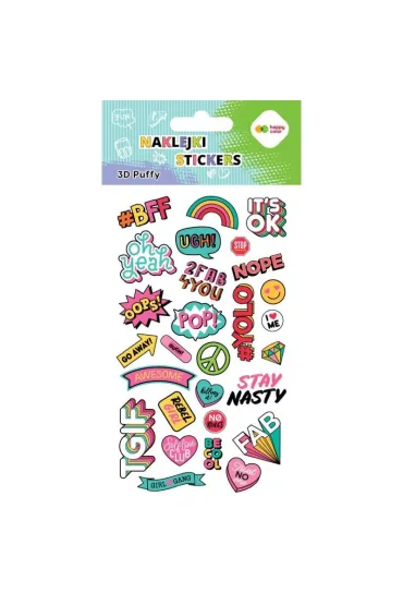 Display naklejki 3D Puffy 50 sztuk Happy Color