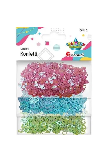 Titanum Konfetti Serca puste 7mm i pe�ne 5mm 3 kolory x10g
