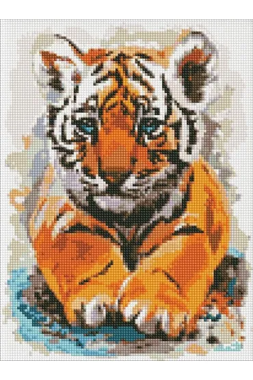 Ideyka Diamentowa mozaika - Ma�y tygrysek 30x40cm