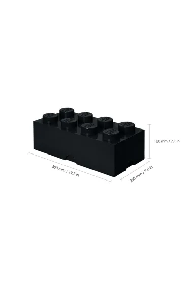 Pojemnik klocek LEGO Brick 8 Czarny