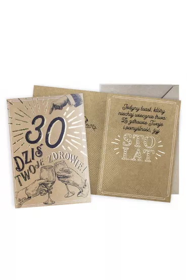 Kukartka Karnet Urodziny vintage 30