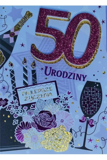 Panorama Karnet Przestrzenny B6 Urodziny 50 kobieta