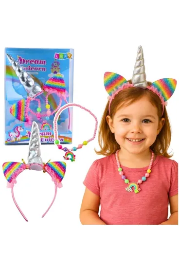LeanToys Opaska jednoro�ec + Naszyjnik
