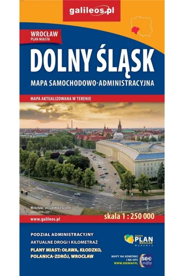 Mapa samoch.-administ. Dolny �l�sk 1:250 000