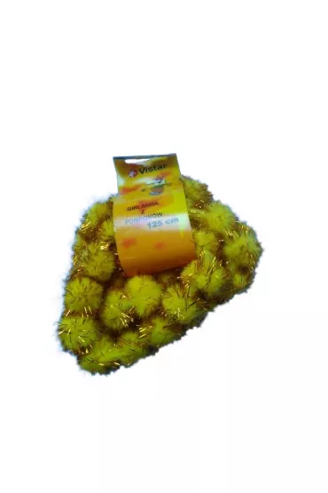 Vistar Girlanda z pompon�w ��to-z�ota 125 cm