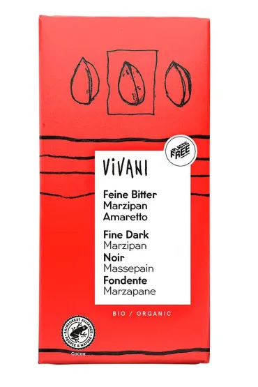 Vivani Czekolada gorzka z marcepanem amaretto 100 g Bio