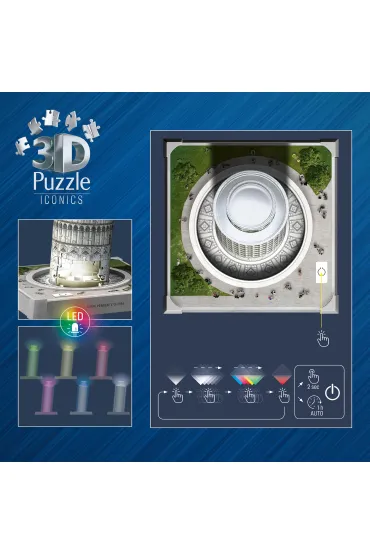 Puzzle Iconics 224 el. 3D Krzywa Wie�a w Pizie Ravensburger