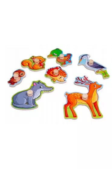 Puzzle Uk�adanka drewniana Las uchwyty Smily Play