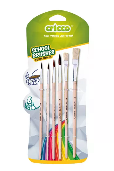 Cricco P�dzelki szkolne drewniane 6 szt.
