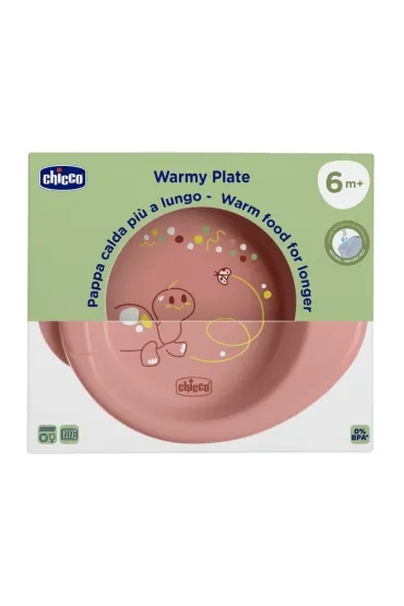 Chicco Talerz podgrzewany brzoskwiniowy 6m+