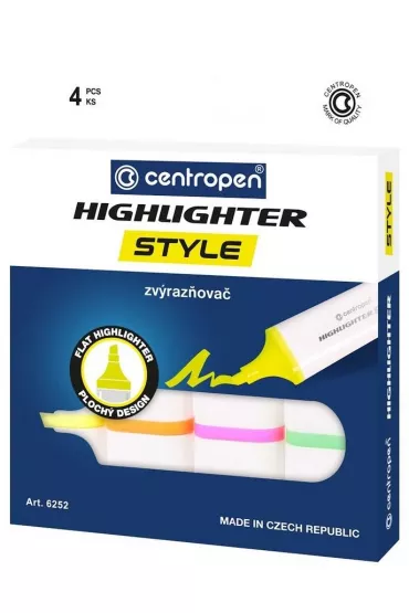 Centropen Zakre�lacz fluo 4 szt.