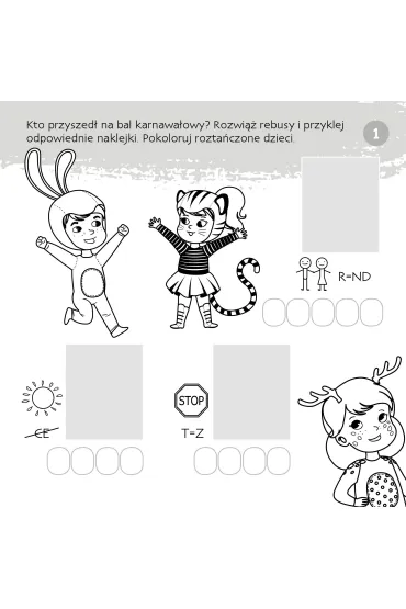 Ksi��eczka edu.155X155 Zgadywanie-doklejanie. Rebusy   NAKLEJKI SKRZAT 073799 - Sabina  Grabias