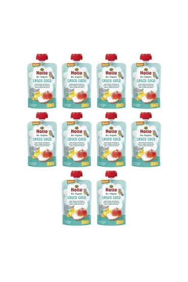 Holle Mus Kokosowy krokodyl (jab�ko - mango - kokos) od 8 miesi�ca Demeter Zestaw 10 x 100 ml Bio