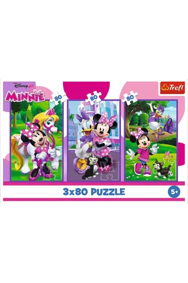 Puzzle 3x80 el. Minnie i przyjaciele Trefl